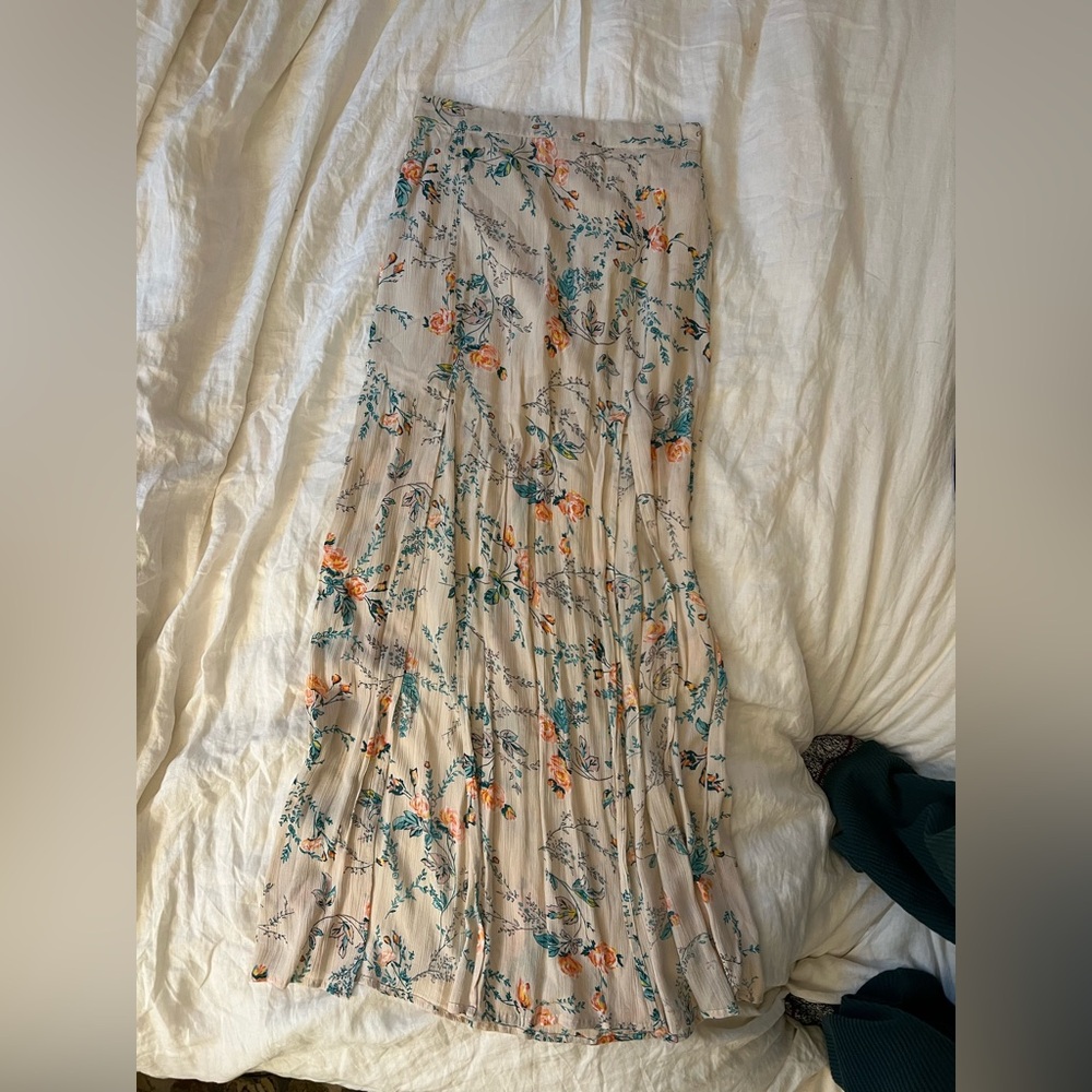 Billabong Floral Cream Maxi Skirt dual slit